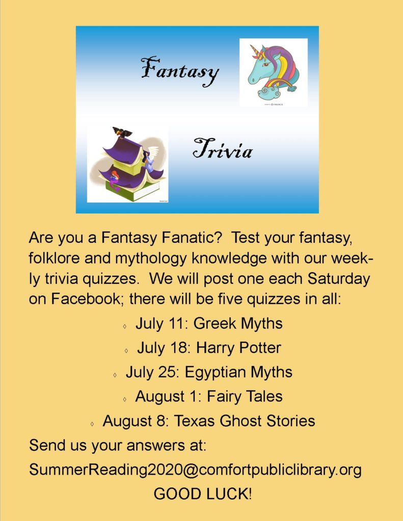 Trivia page – Comfort Public Library