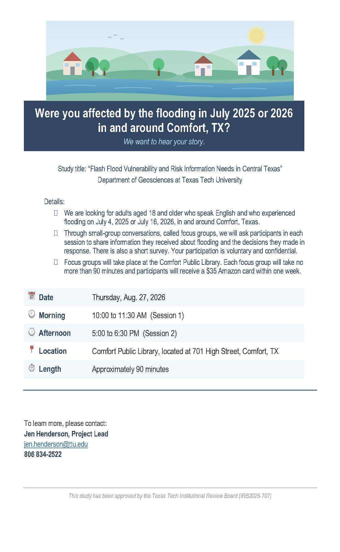 July 2025 Flooding Focus Group Texas Tech University